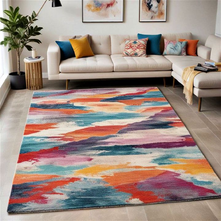 abstract rug for living room