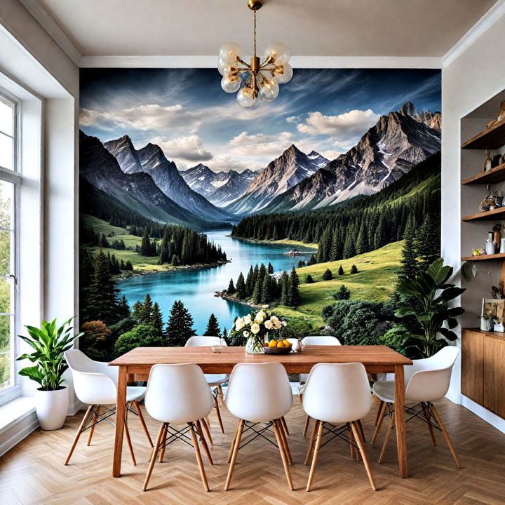 unique and custom dining room wall mural