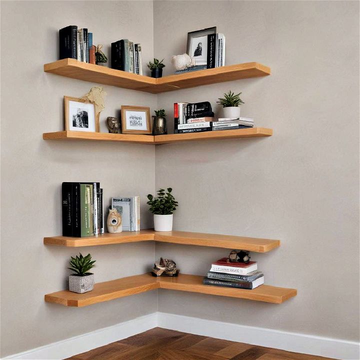 corner shelves to maximize storage