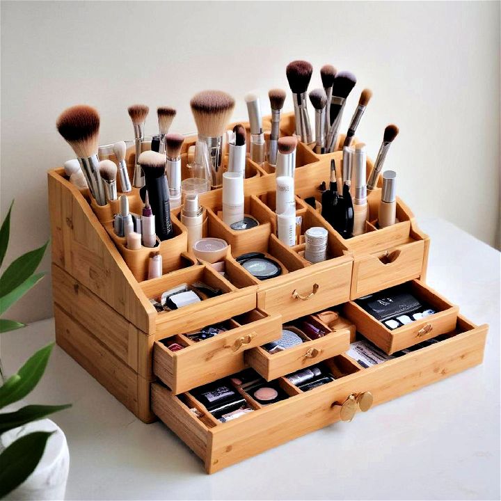 bamboo makeup organizer