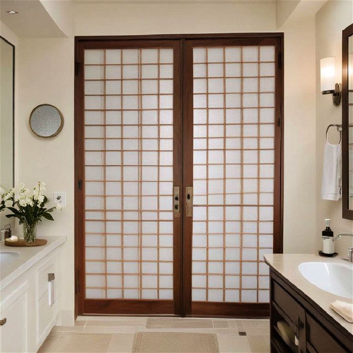 elegance shoji screen door for bathroom
