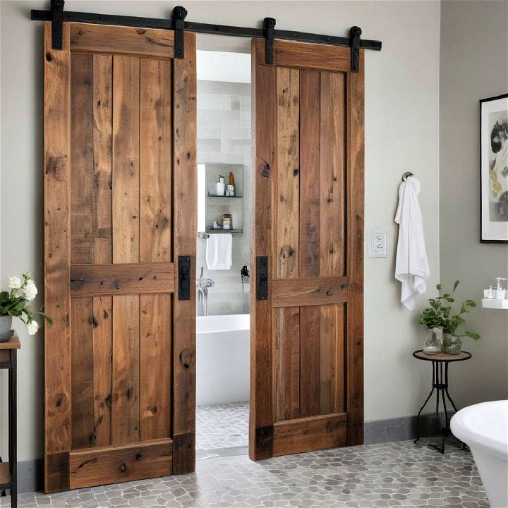 reclaimed wood bathroom door