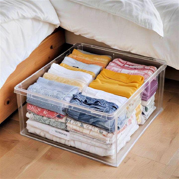 durable plastic container for bedding storage