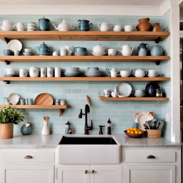 stylish open shelving