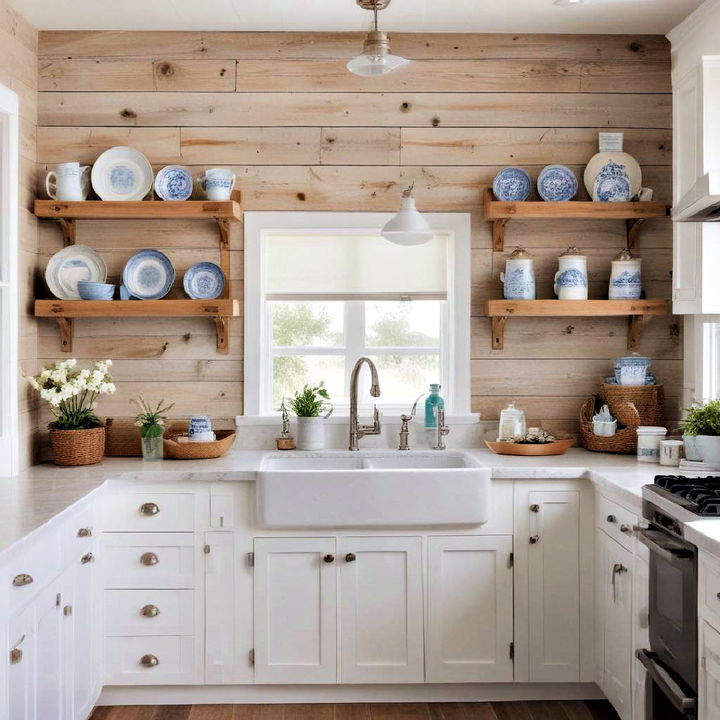 shiplap wall for coastal kitchen