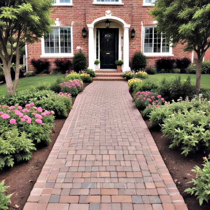 classic brick front walkway