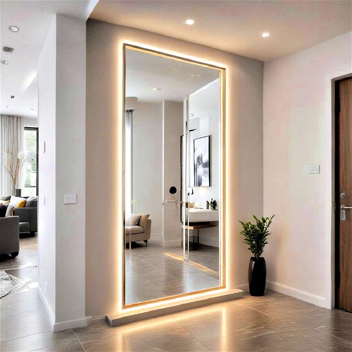 modern large vertical led mirror