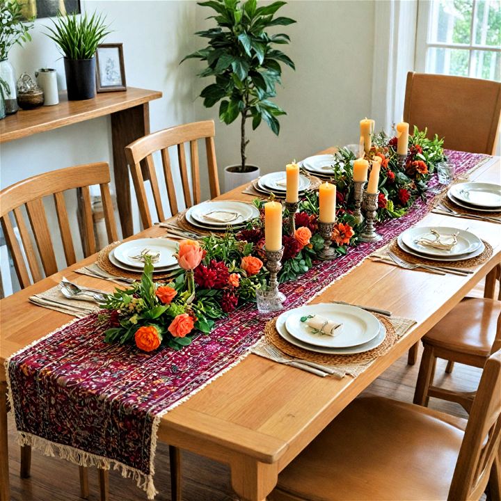 rustic table runner for dining table