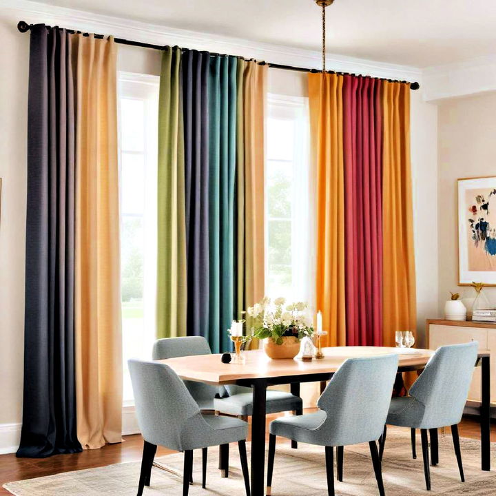 modern color block curtains