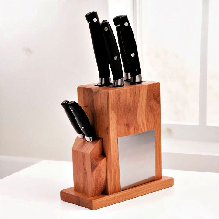 wooden knife block