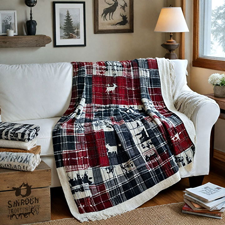 cozy throw and blanket for cabin