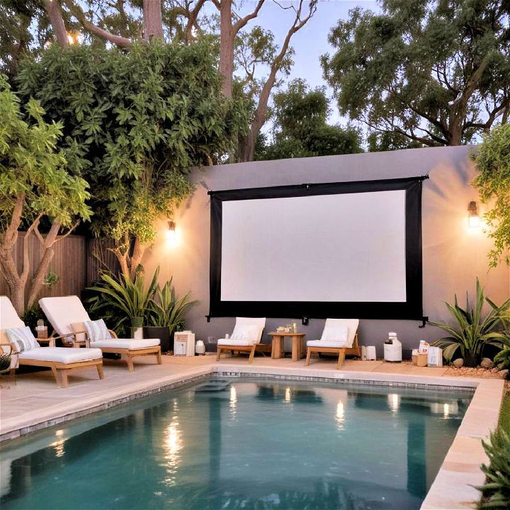 unique backyard outdoor movie screen