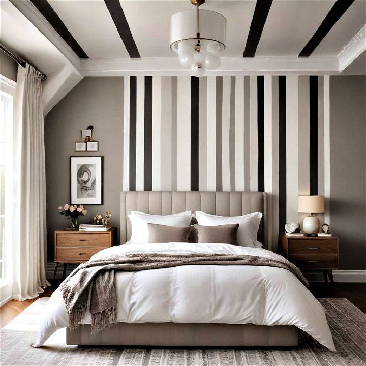 incorporate vertical stripes for low sloped ceiling