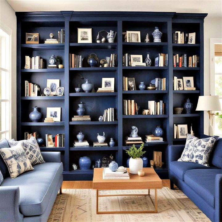 indigo bookshelves for storage