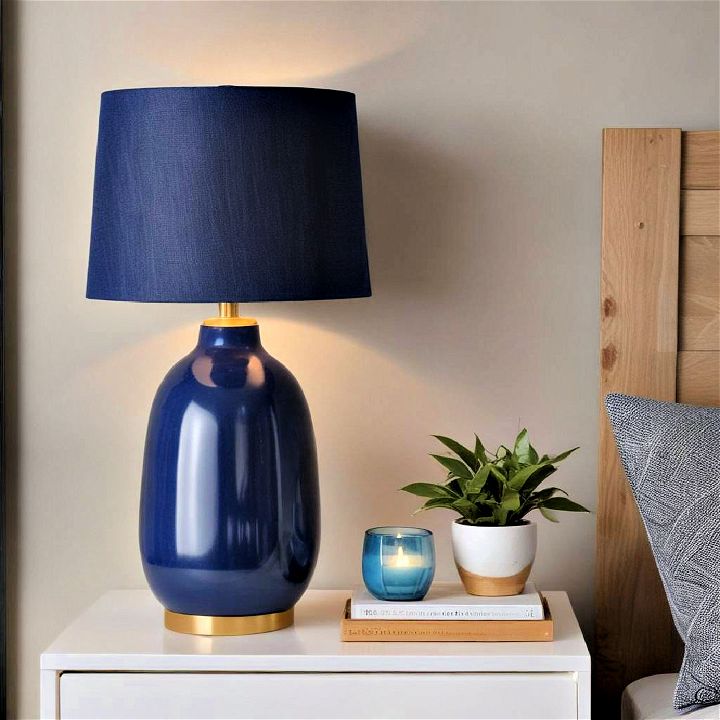 indigo lampshade for blue room