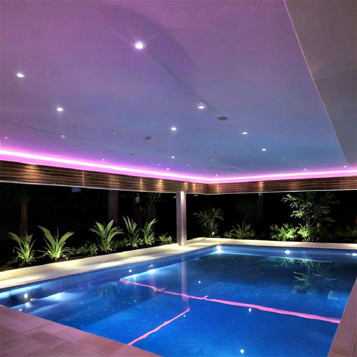 indoor pool with led lighting