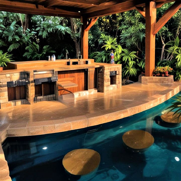 indoor pool with swim up bar