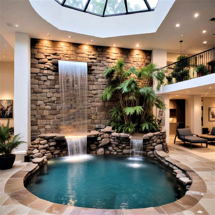 indoor waterfall pool