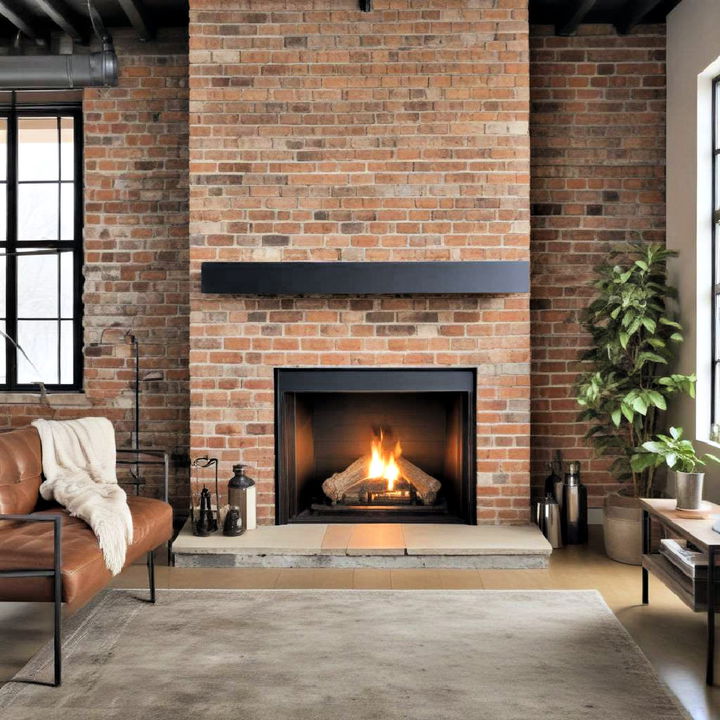 industrial fireplace for bedroom