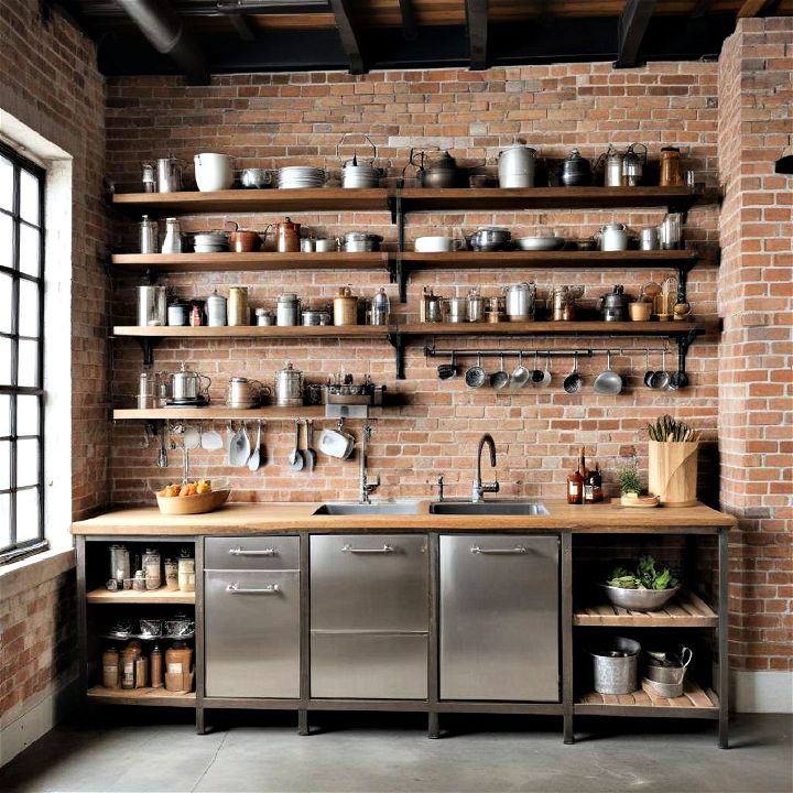 industrial style kitchenette to add character