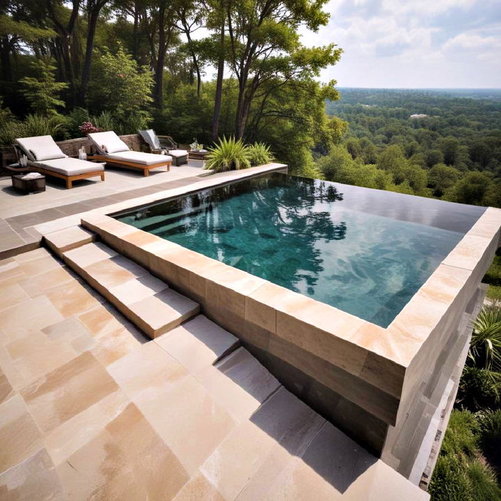 infinity above ground pool edge