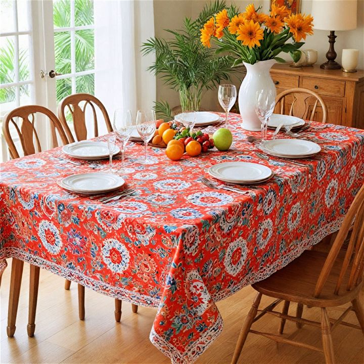inject color with a patterned tablecloth