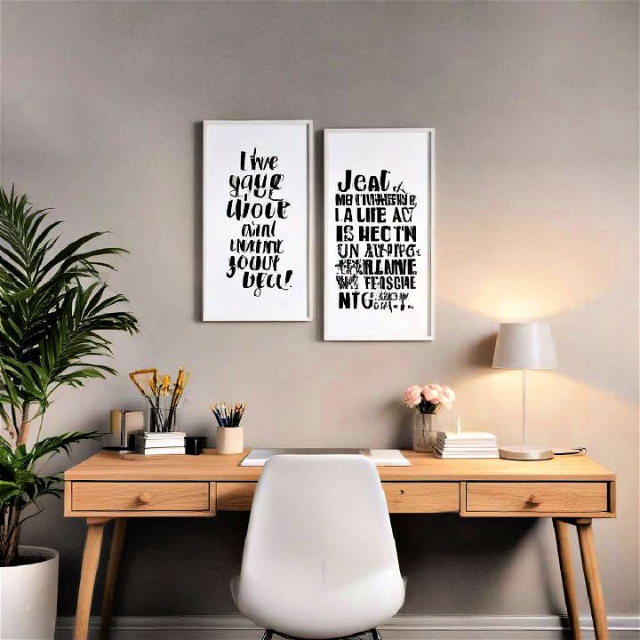 inspirational quote artwork around your desk