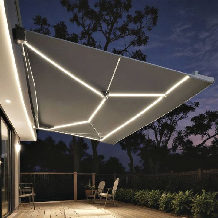 integrated led awning for deck