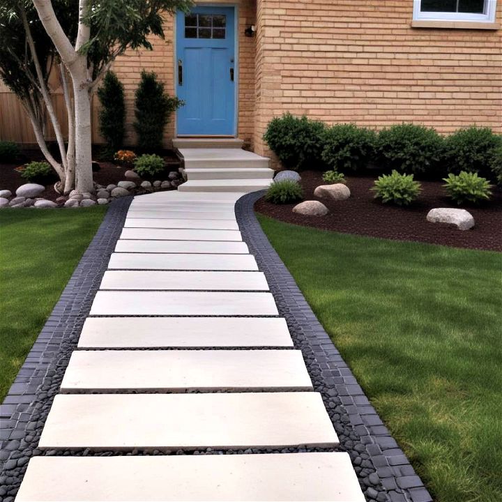inviting and casual concrete stepping stones