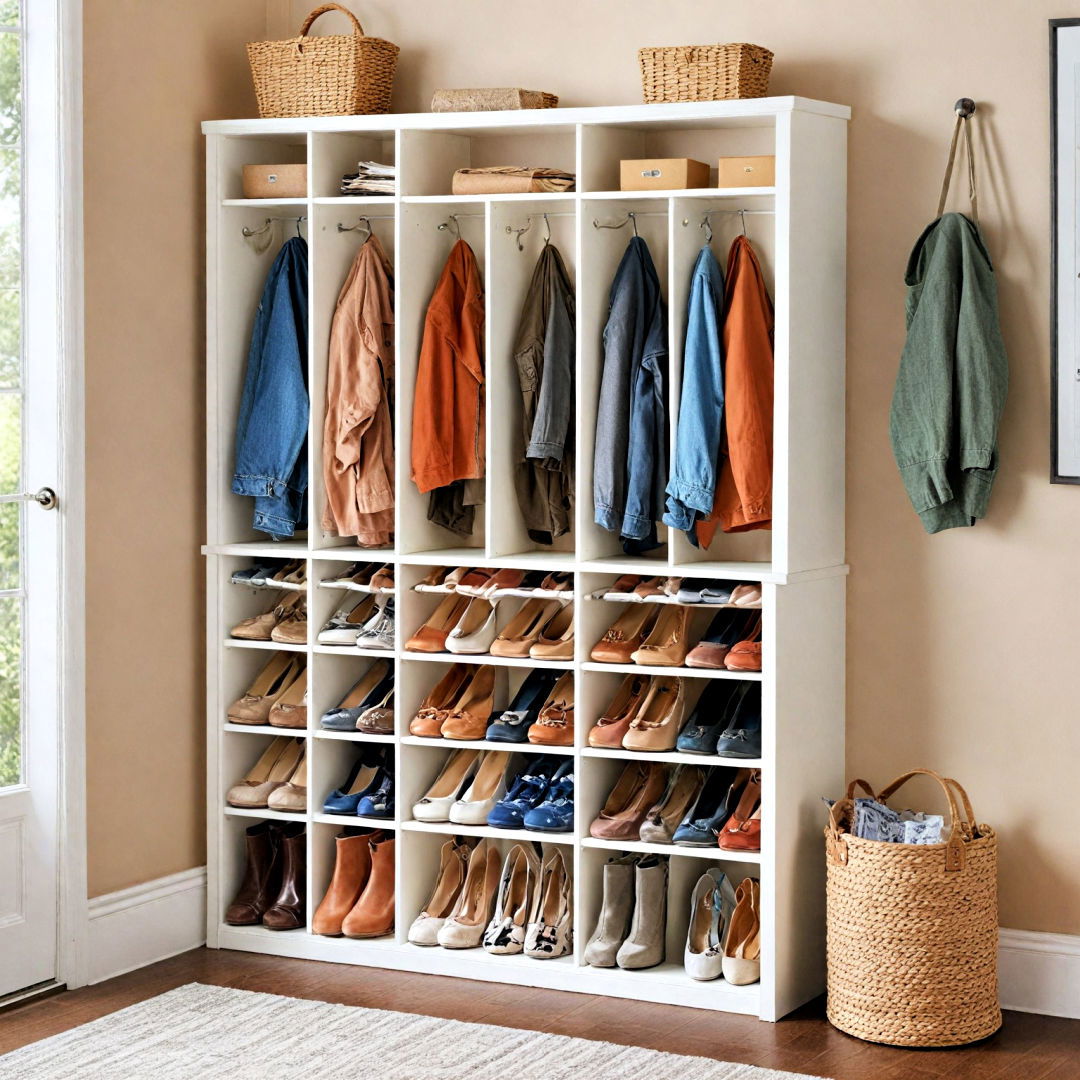 keep the hallway orderly with cubby units