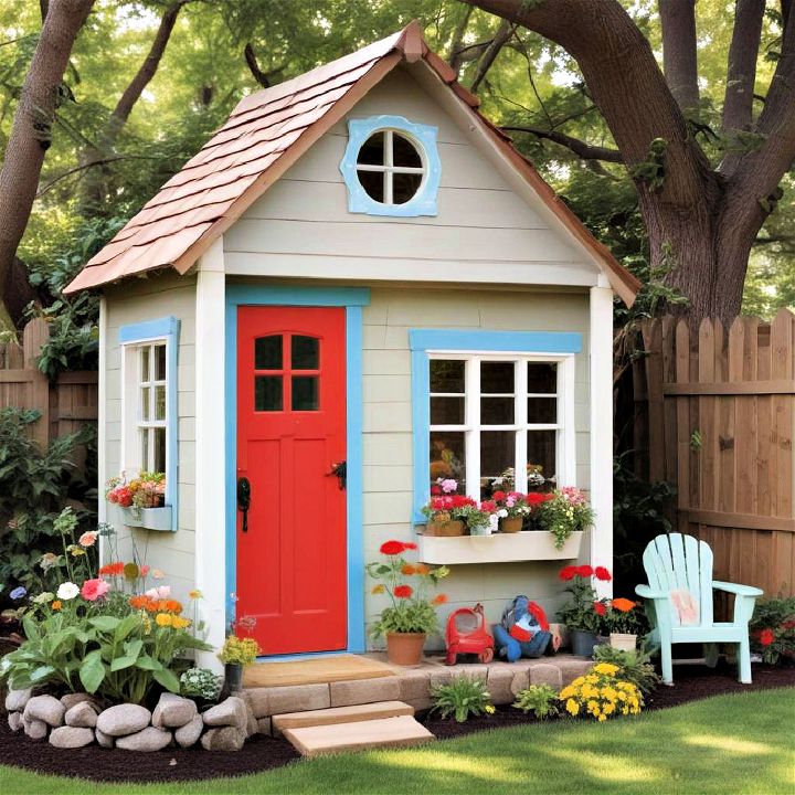 kid friendly playhouse shed