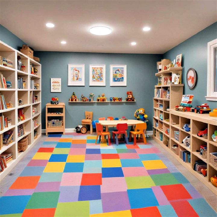 kids play area to play and store toys