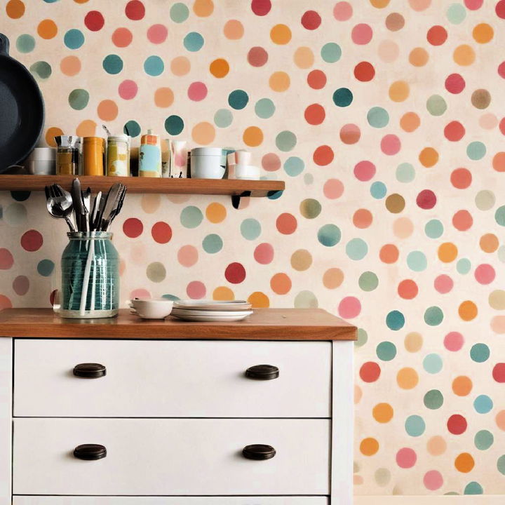 kitchen with playful polka dot