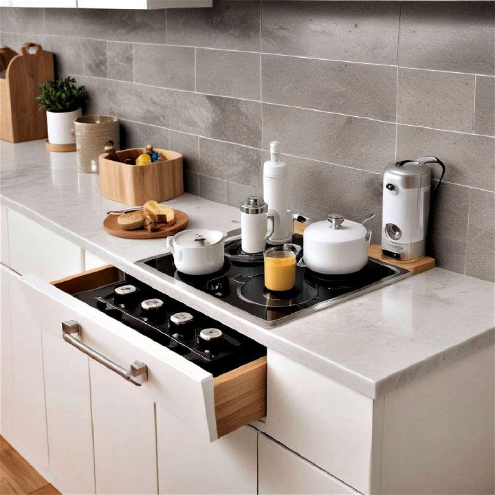 kitchenette with pop up power pods