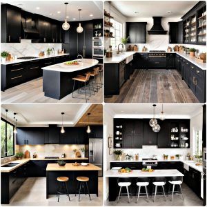 kitchens with beautiful black cabinets