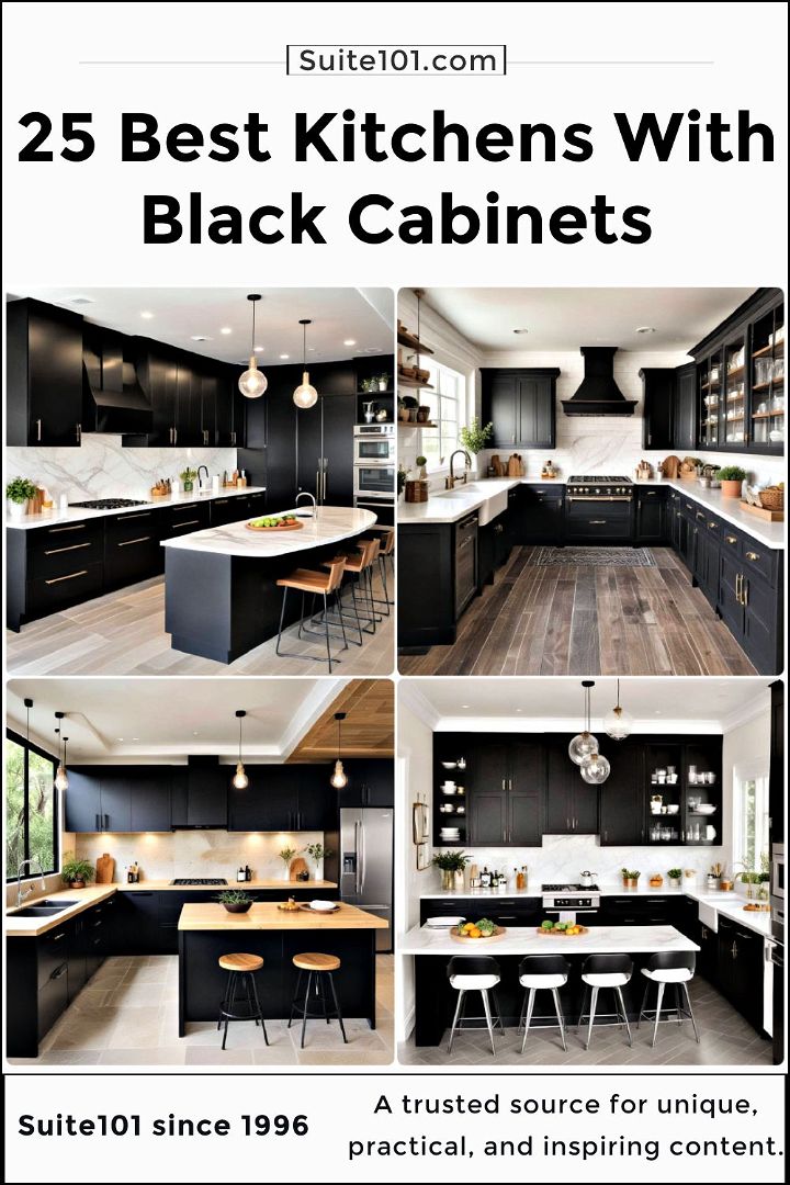 kitchens with black cabinets
