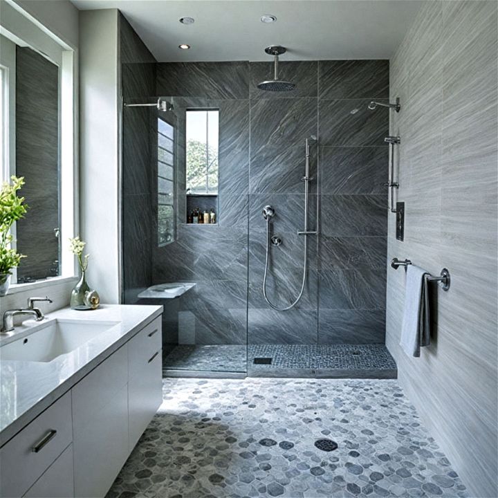 large format tiles in shower