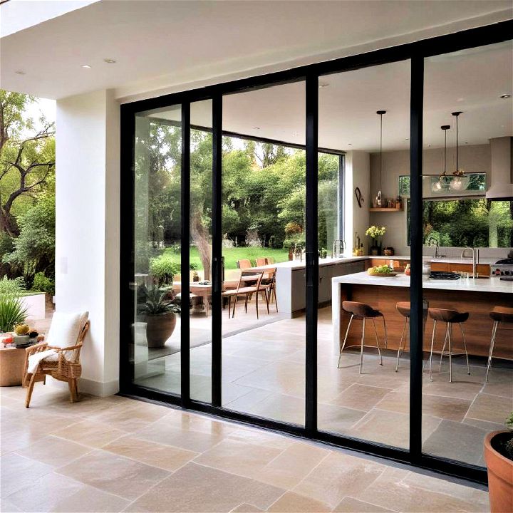 large sliding glass doors for indoor outdoor flow