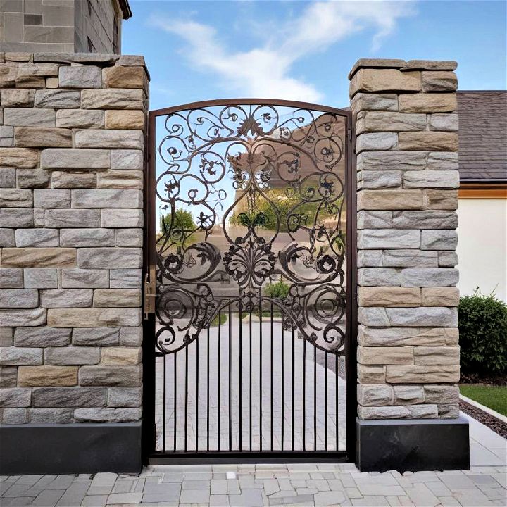 laser etched stone gate