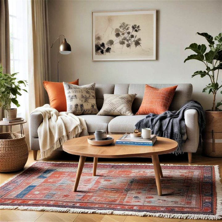 layered textiles living room