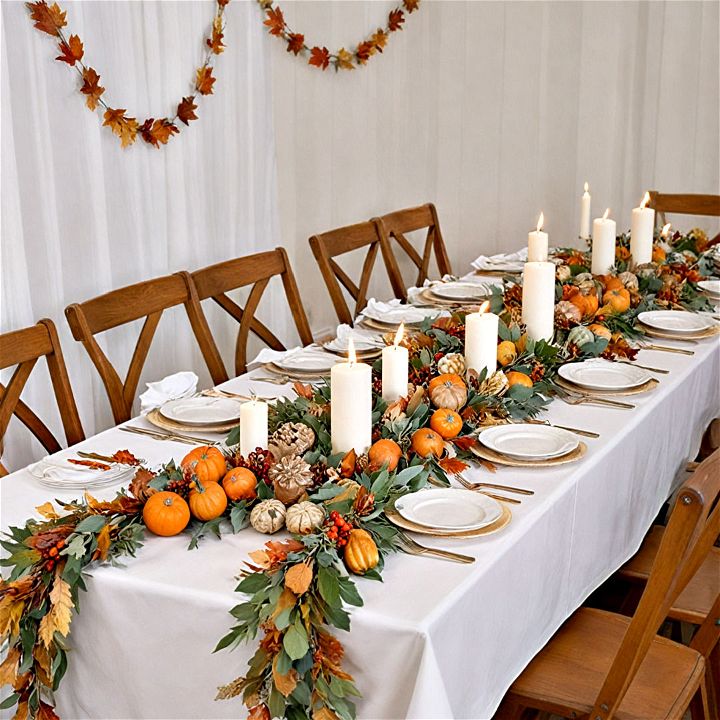 leaf garland for thanksgiving table decor