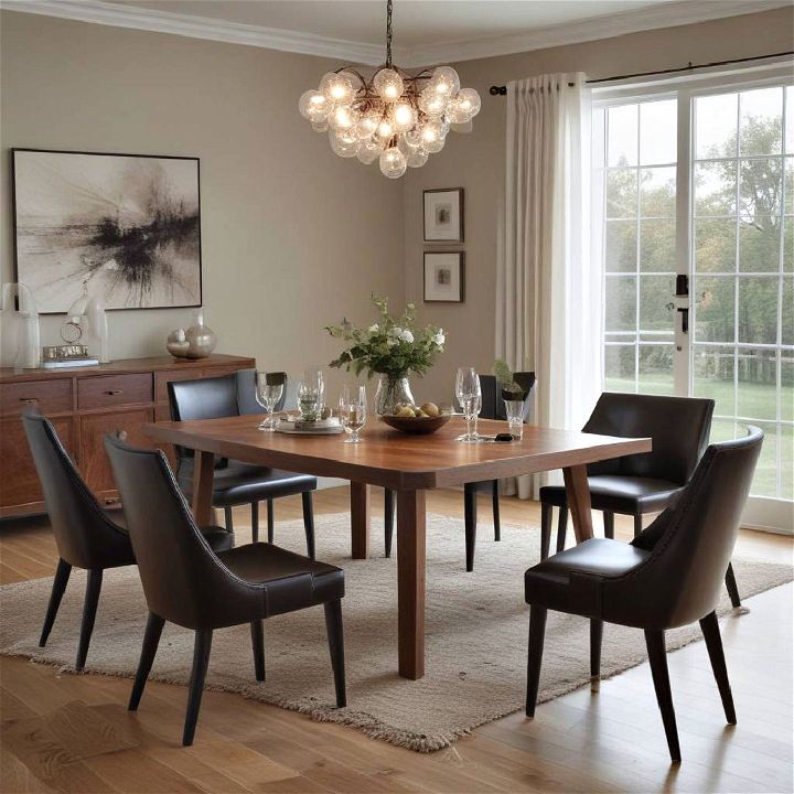 leather chairs farmhouse dining room