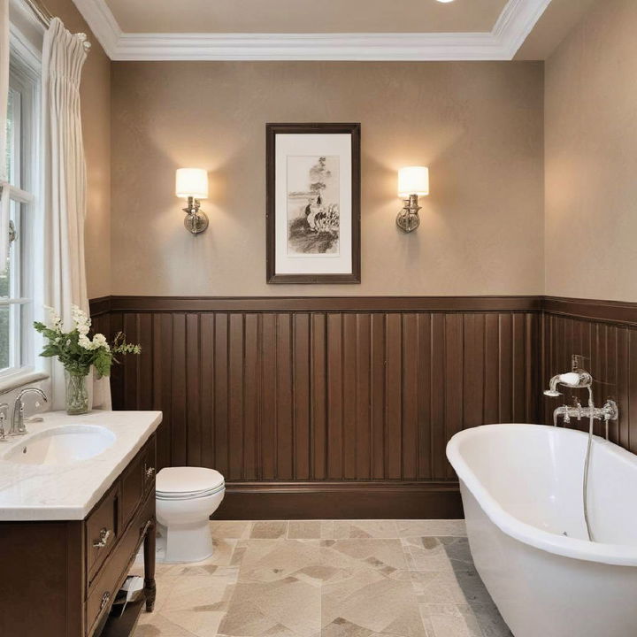 leather wainscoting for the bathroom