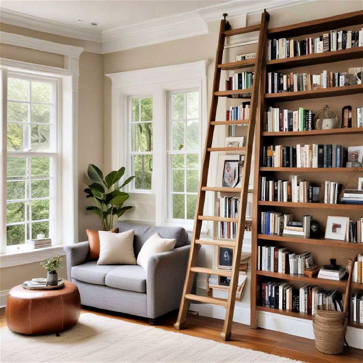 library ladder for reading nook
