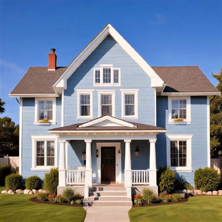 light and frosty arctic blue exterior