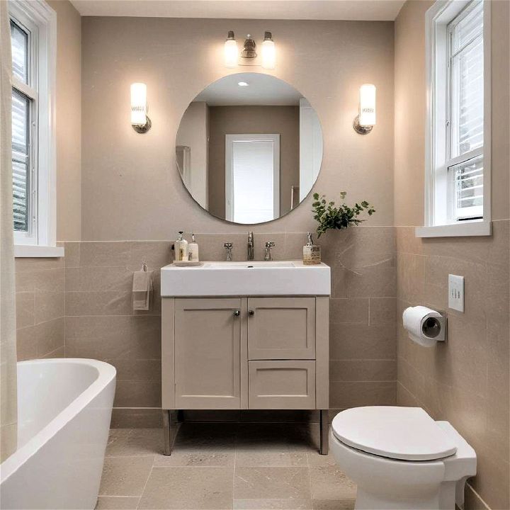 light taupe small bathroom