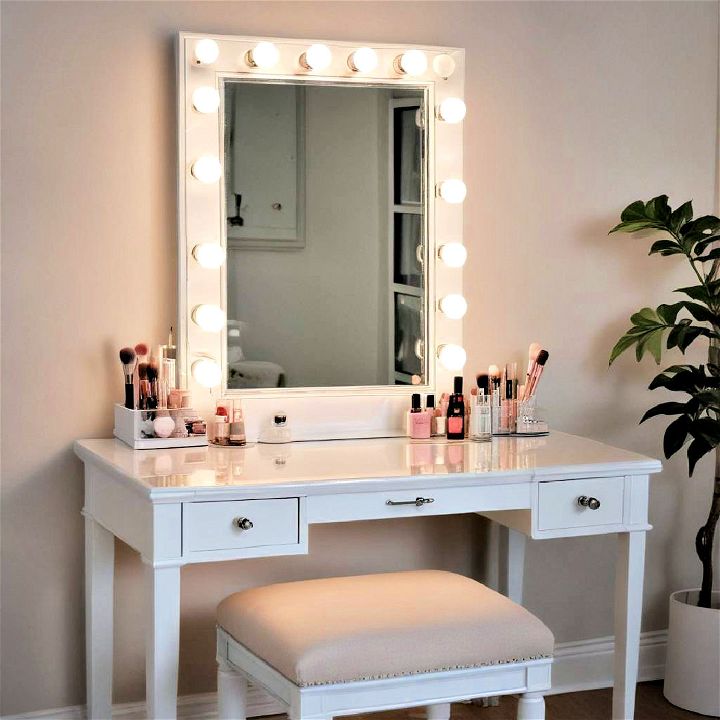 lighted mirror makeup vanity
