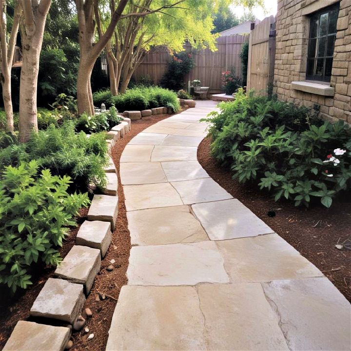 limestone walkway for any backyard