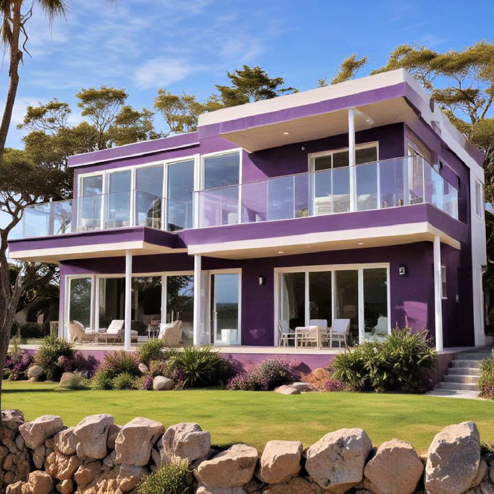 lively and stylish coastal purple villa