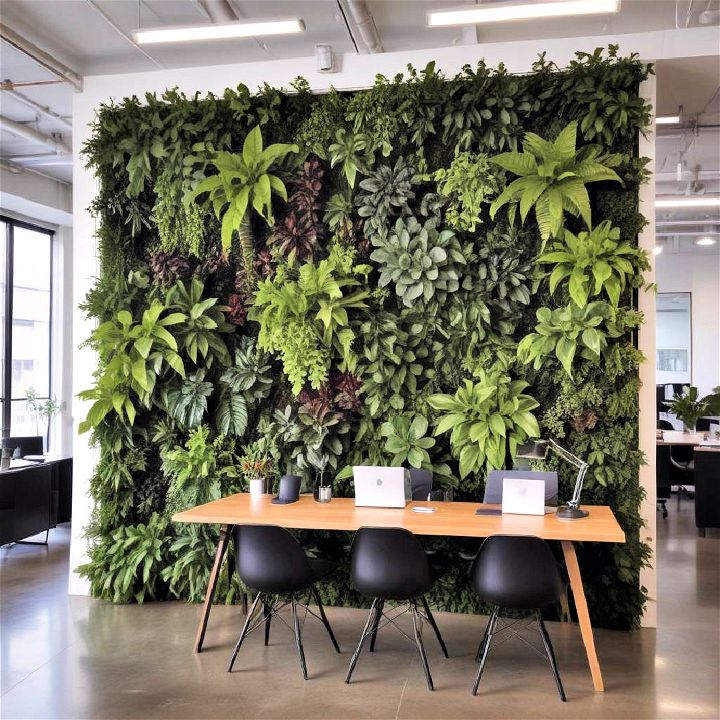 living plant wall to improve air quality